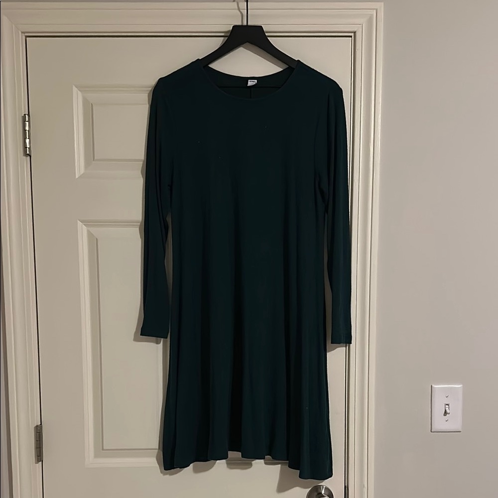 Old Navy Dark Green Long Sleeve Dress
